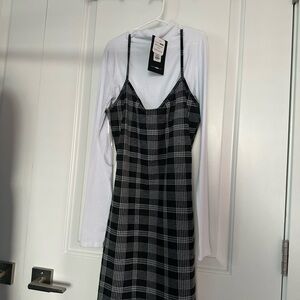 Mini school girl dress mocked long sleeve